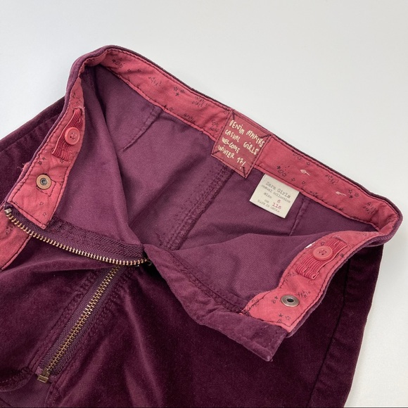 🐯2/$15🐯 ZARA Girls Zip Skirt in Burgundy Velvet - Picture 6 of 11